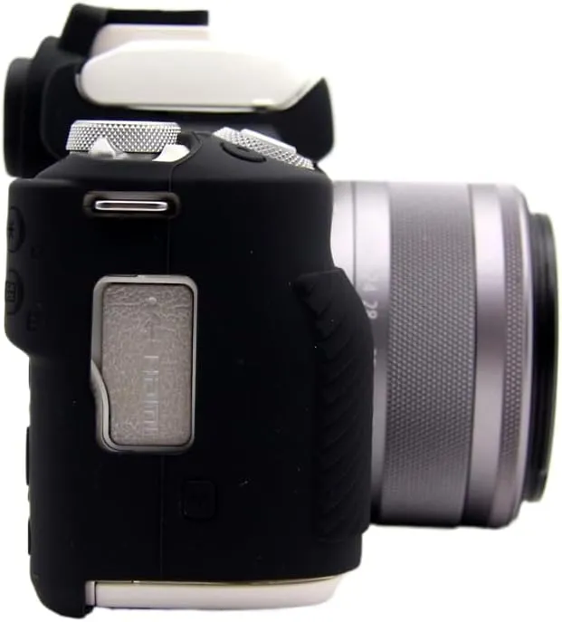 Camera Case for Canon EOS M50 Mark II - Protective Silicone DSLR Skin Cover, Detachable Cage, Shockproof, Dustproof (Black)
