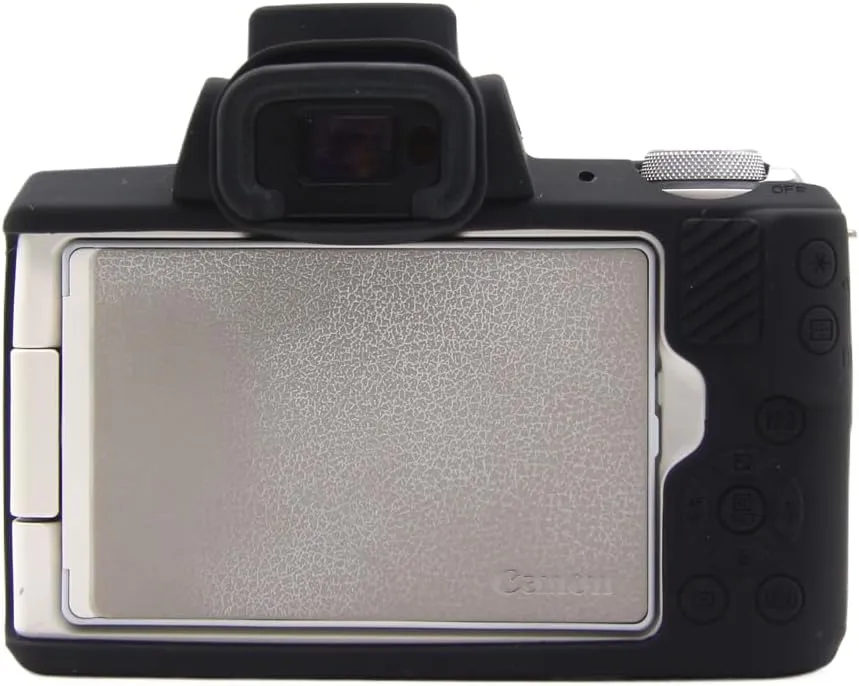 Camera Case for Canon EOS M50 Mark II - Protective Silicone DSLR Skin Cover, Detachable Cage, Shockproof, Dustproof (Black)