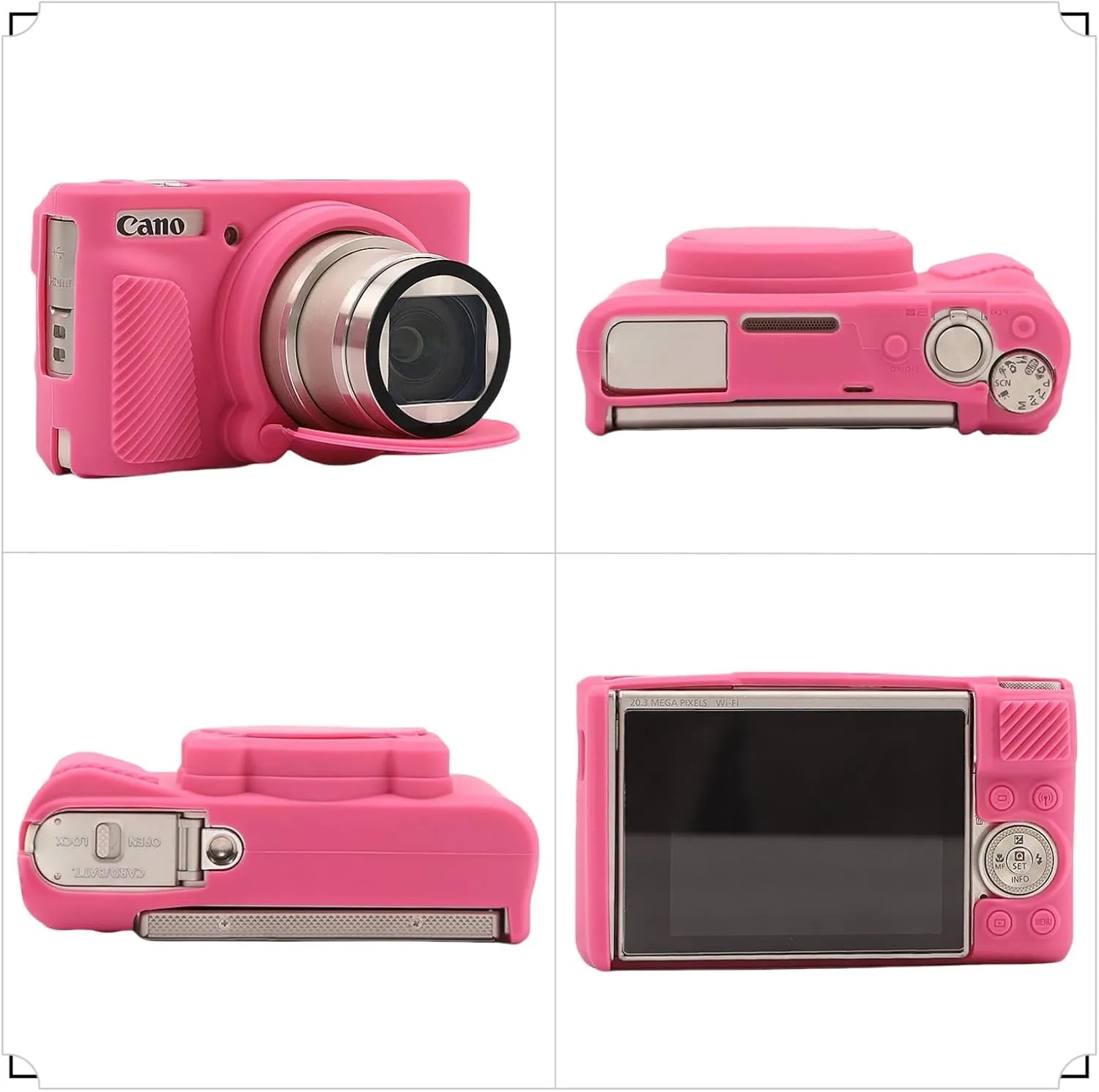Camera Case for Canon PowerShot SX740/ SX730 Digital Camera,Soft Silicone Protective Bag Removable Lens Cover,Anti-Scratch Slim Fit Lightweight Protective Case. (Peach Red)