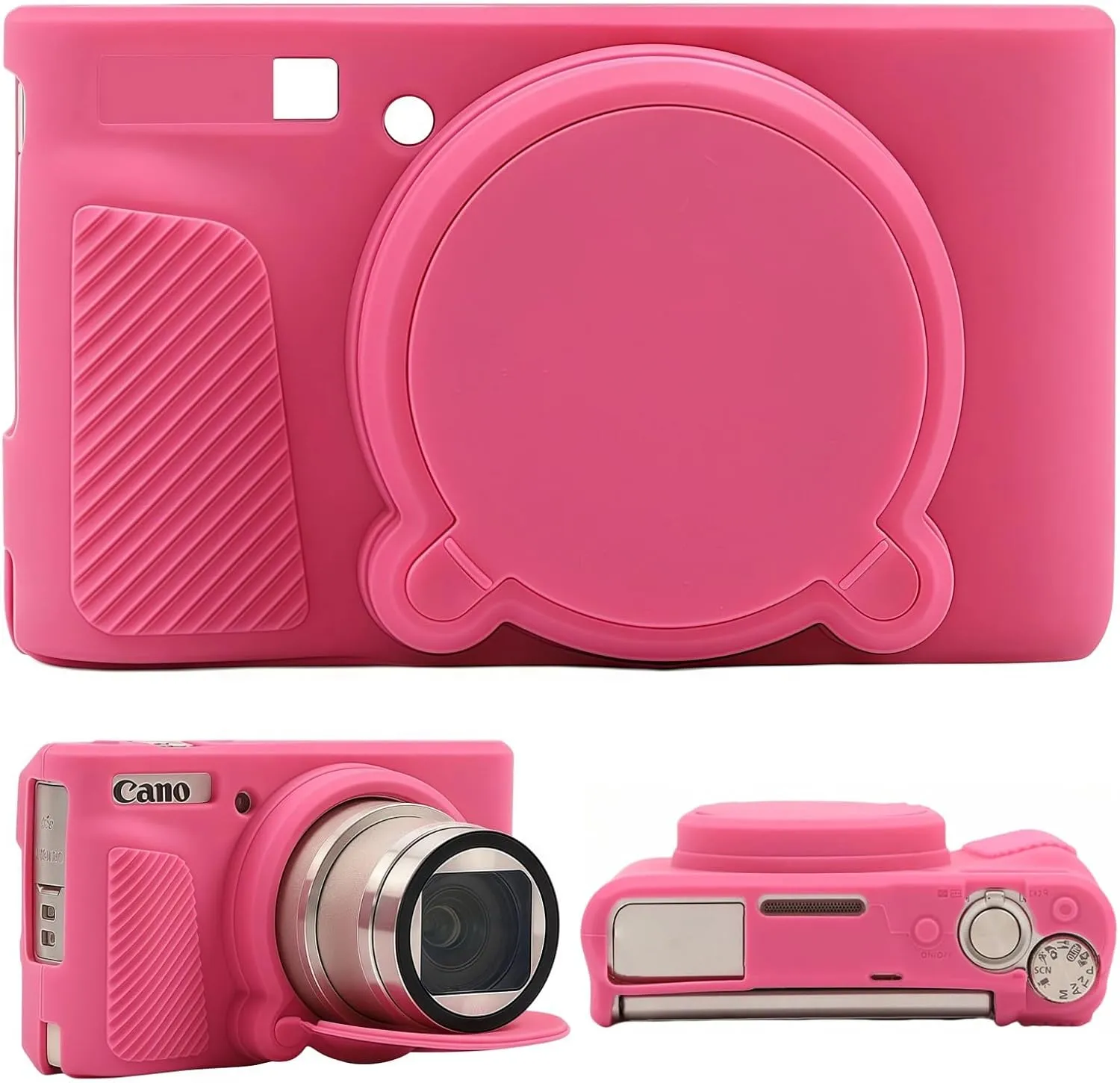 Camera Case for Canon PowerShot SX740/ SX730 Digital Camera,Soft Silicone Protective Bag Removable Lens Cover,Anti-Scratch Slim Fit Lightweight Protective Case. (Peach Red)