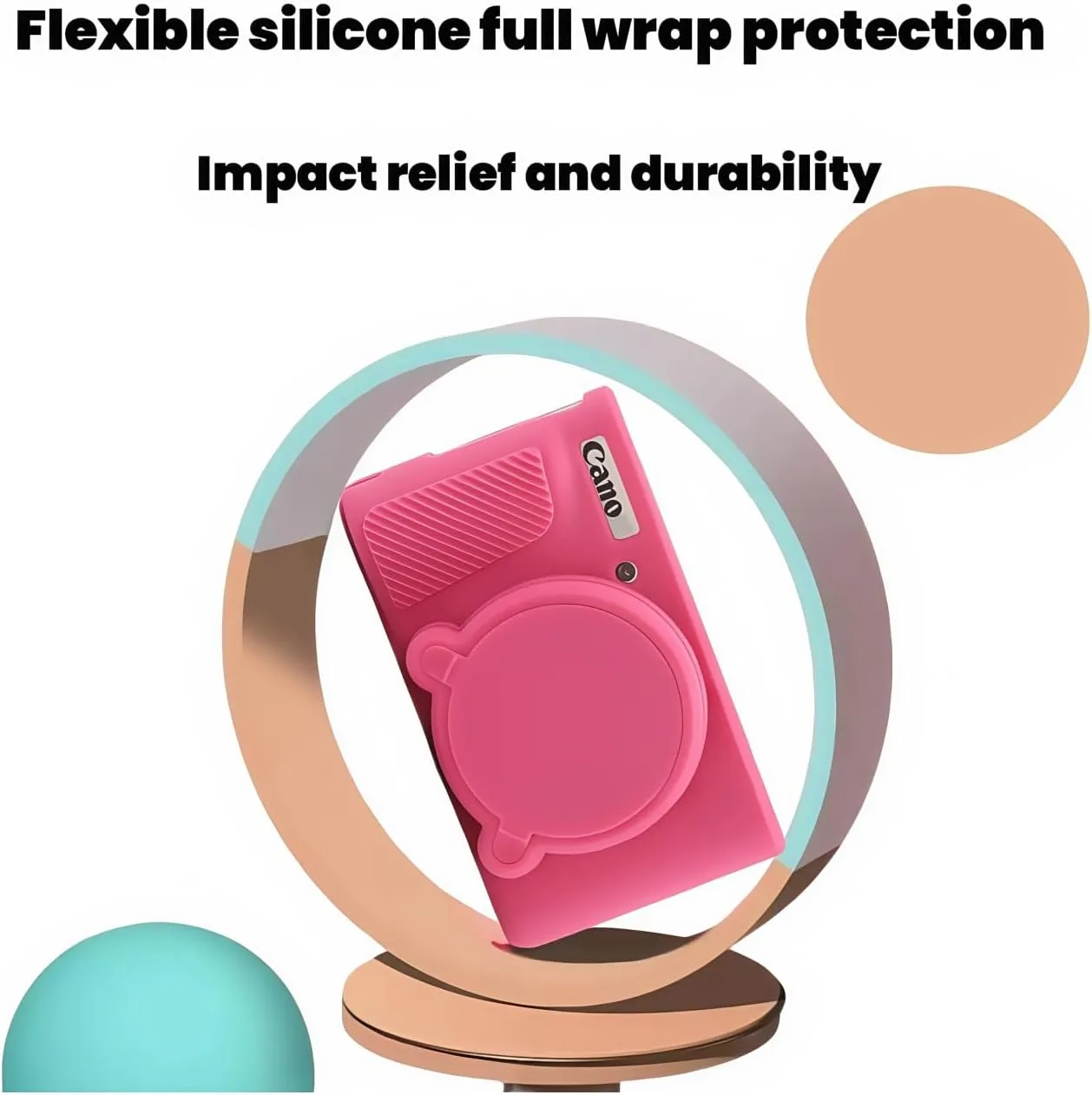 Camera Case for Canon PowerShot SX740/ SX730 Digital Camera,Soft Silicone Protective Bag Removable Lens Cover,Anti-Scratch Slim Fit Lightweight Protective Case. (Peach Red)