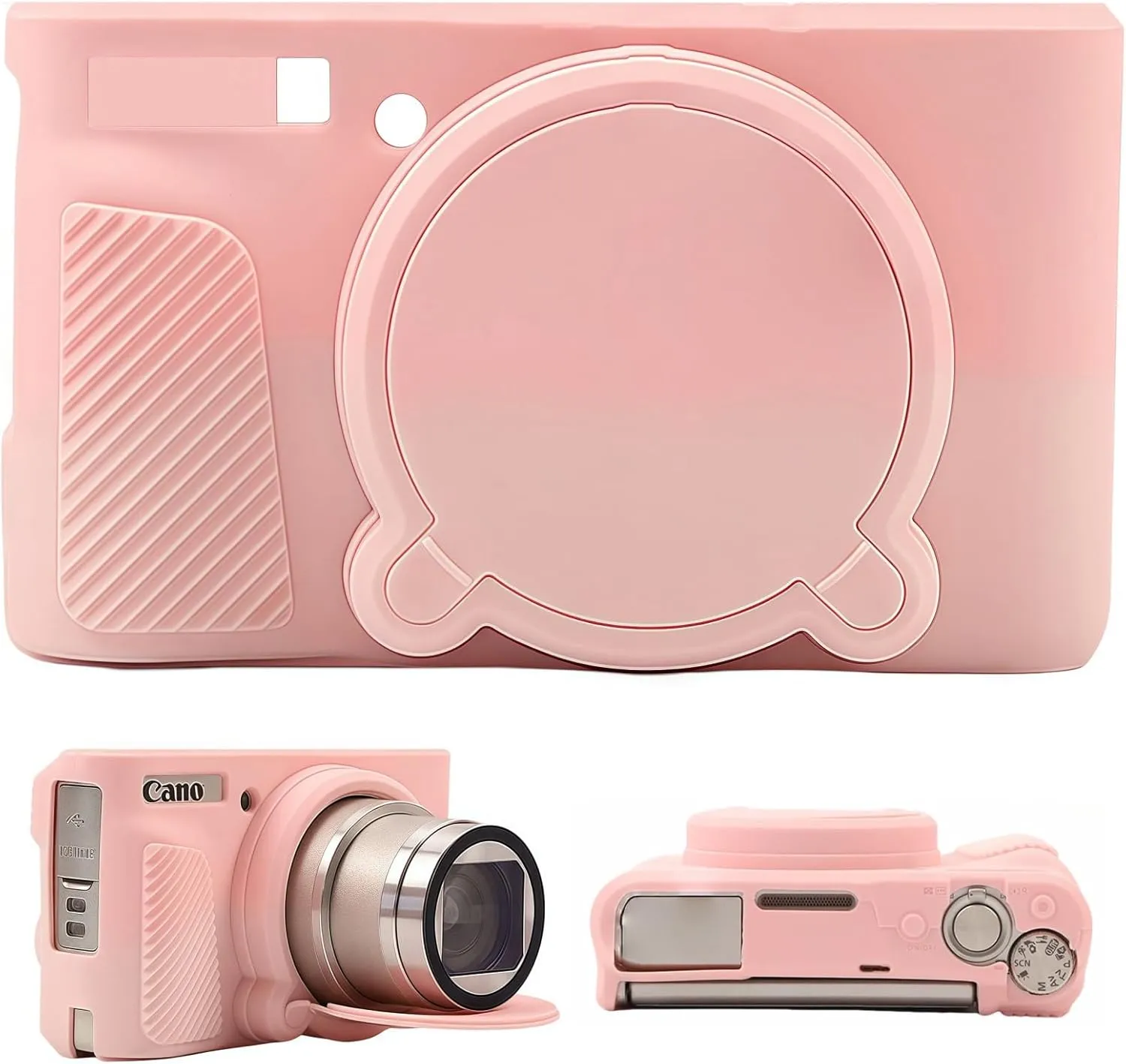 Camera Case for Canon PowerShot SX740/ SX730 Digital Camera,Soft Silicone Protective Bag Removable Lens Cover,Anti-Scratch Slim Fit Lightweight Protective Case. (Smoked Pink)