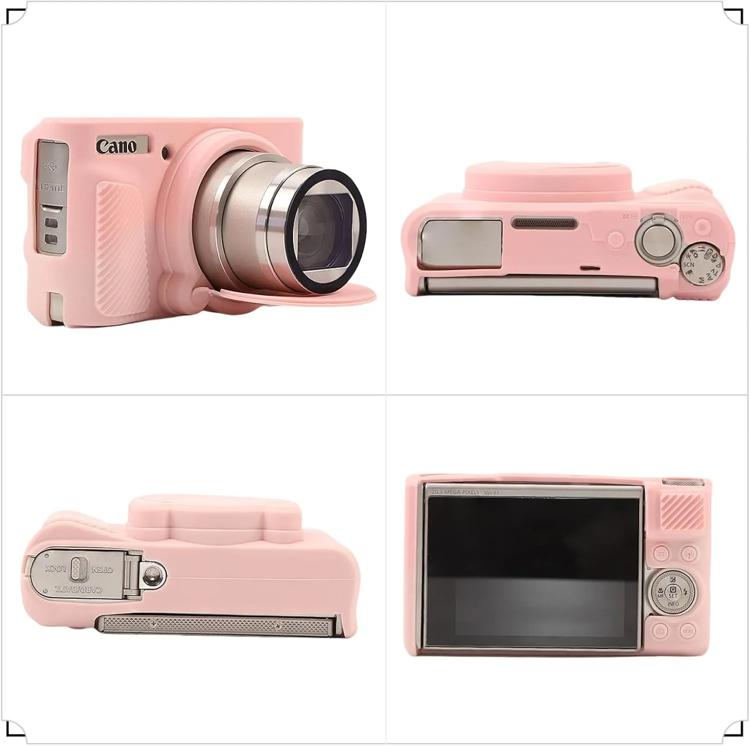 Camera Case for Canon PowerShot SX740/ SX730 Digital Camera,Soft Silicone Protective Bag Removable Lens Cover,Anti-Scratch Slim Fit Lightweight Protective Case. (Smoked Pink)