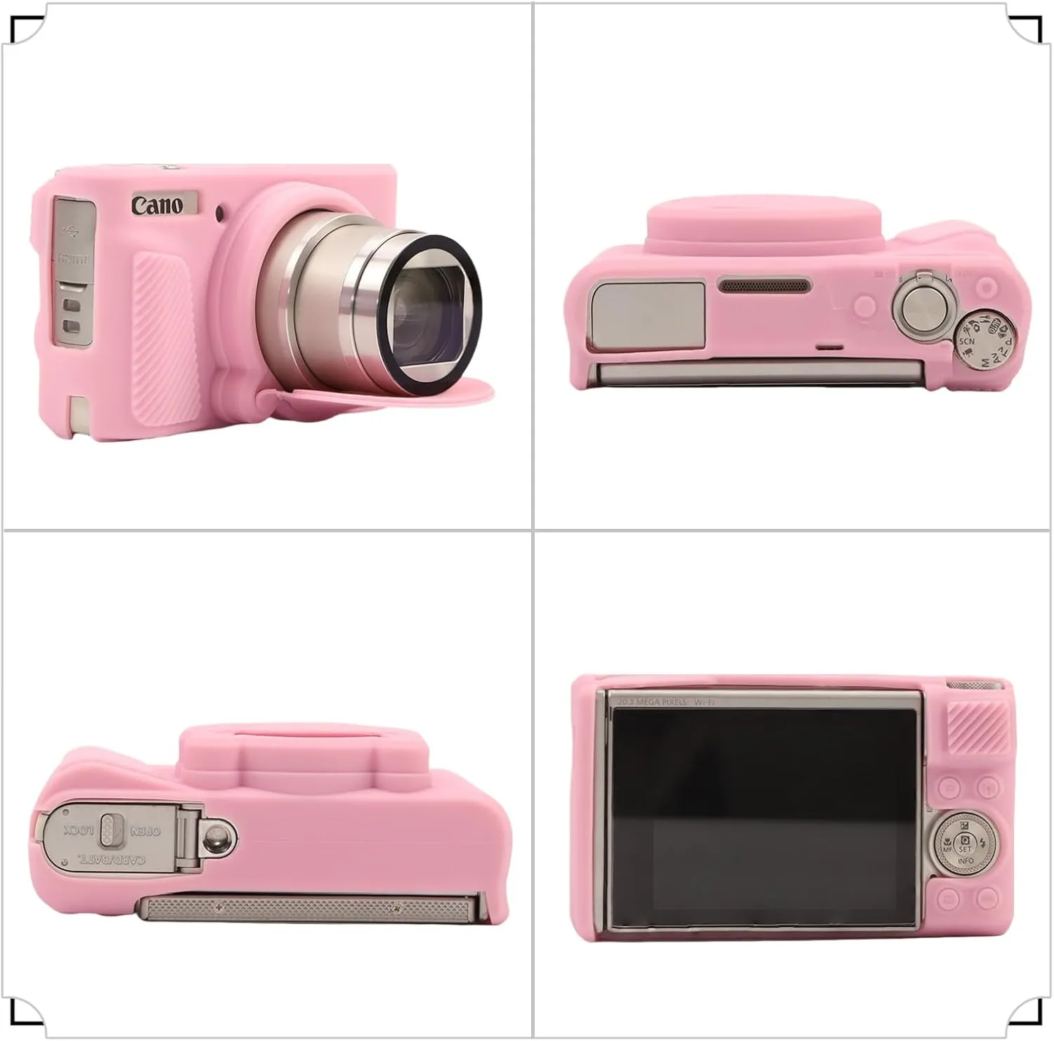 Camera Case for Canon PowerShot SX740/ SX730 Digital Camera,Soft Silicone Protective Bag Removable Lens Cover,Anti-Scratch Slim Fit Lightweight Protective Case(Pink)
