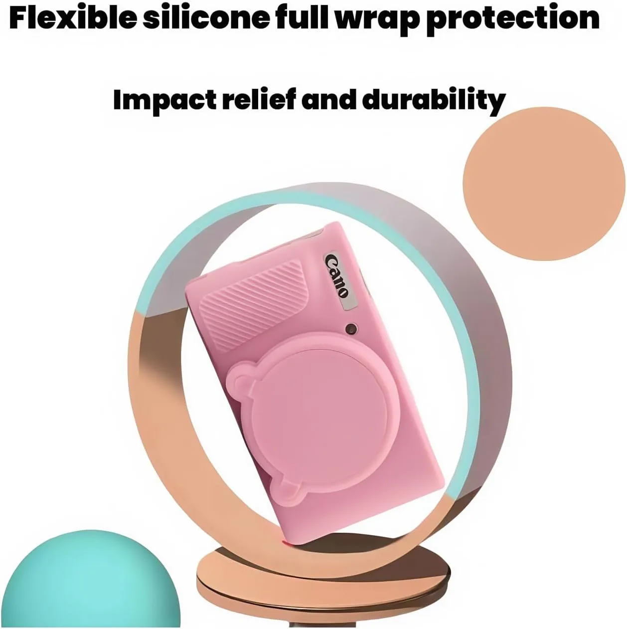 Camera Case for Canon PowerShot SX740/ SX730 Digital Camera,Soft Silicone Protective Bag Removable Lens Cover,Anti-Scratch Slim Fit Lightweight Protective Case(Pink)
