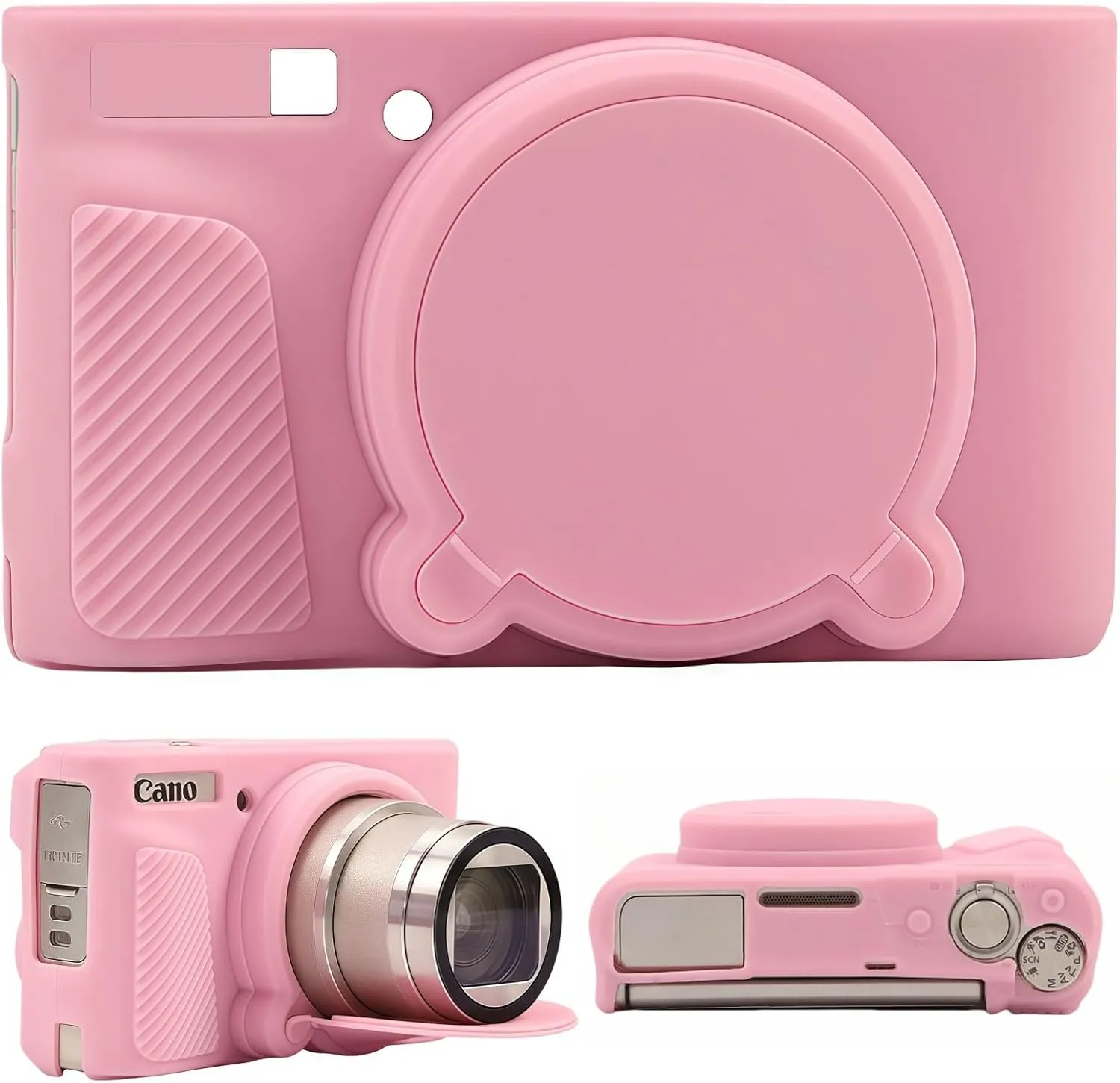 Camera Case for Canon PowerShot SX740/ SX730 Digital Camera,Soft Silicone Protective Bag Removable Lens Cover,Anti-Scratch Slim Fit Lightweight Protective Case(Pink)