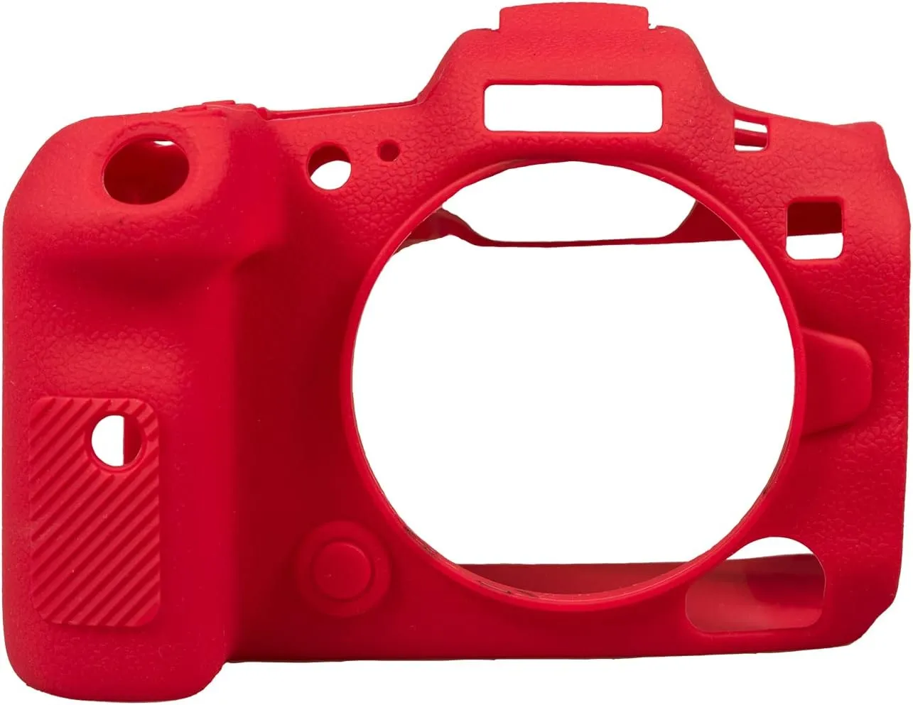 Camera Case for Canon R5C - Protective Silicone DSLR Skin Cover, Detachable Cage, Shockproof, Dustproof (Red)