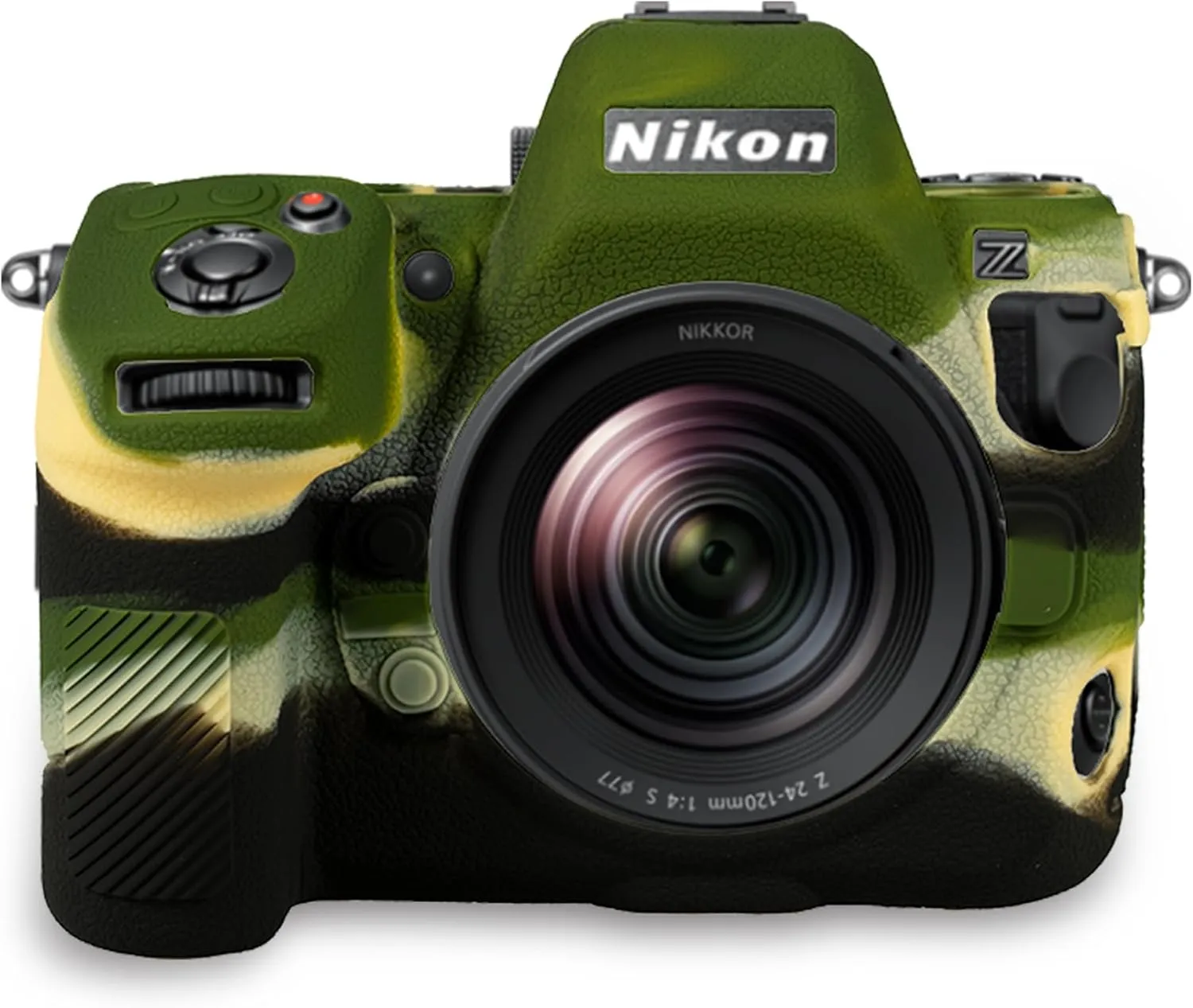 Camera Case for Nikon Z8 - Protective Silicone DSLR Skin Cover, Detachable Cage, Shockproof, Dustproof (Army Green)