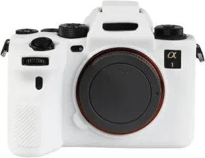 Camera Case for Sony A1 - Protective Silicone DSLR Skin Cover, Detachable Cage, Shockproof, Dustproof (White)