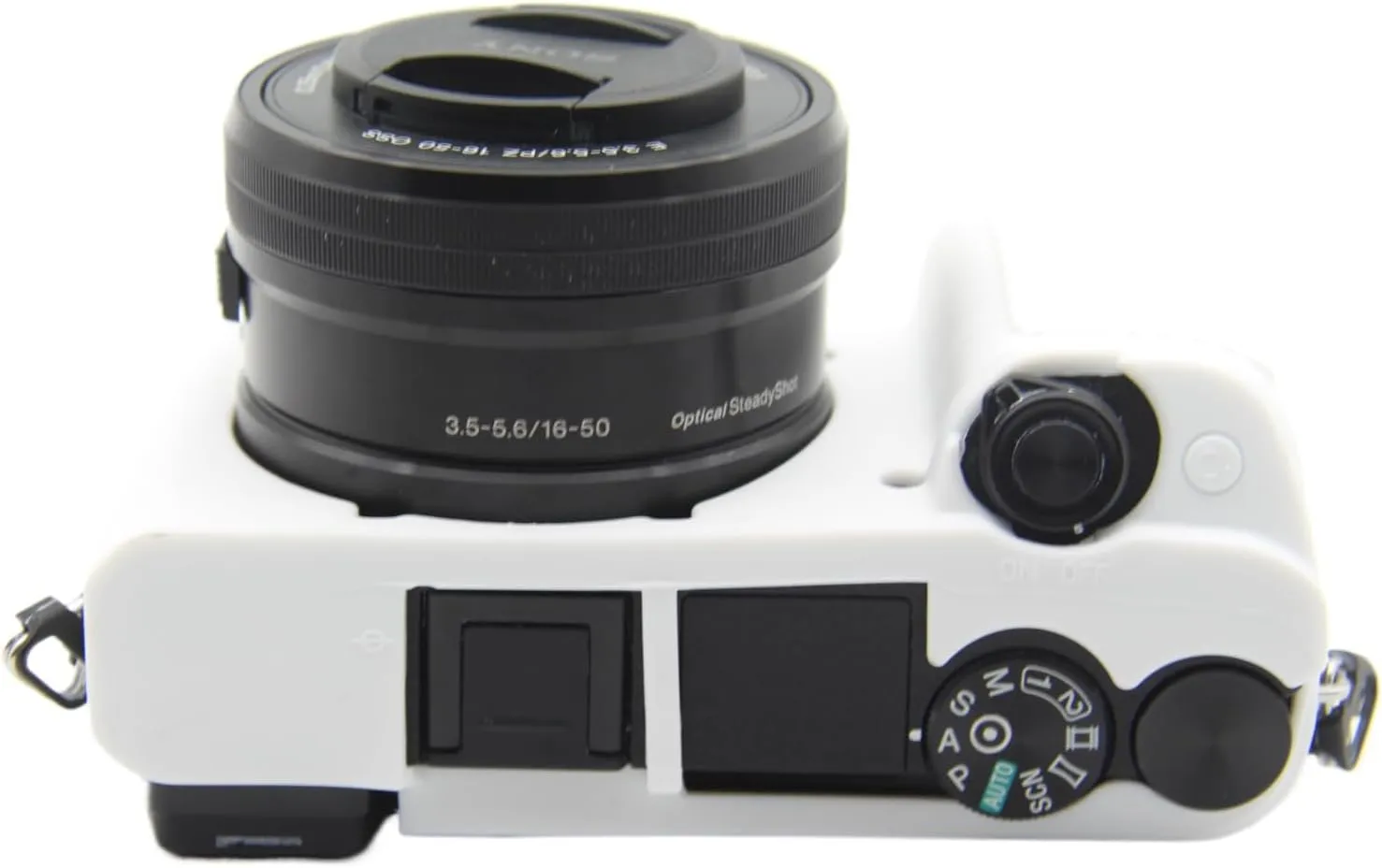 Camera Case for Sony A6300 A6400 - Protective Silicone DSLR Skin Cover, Detachable Cage, Shockproof, Dustproof (White)