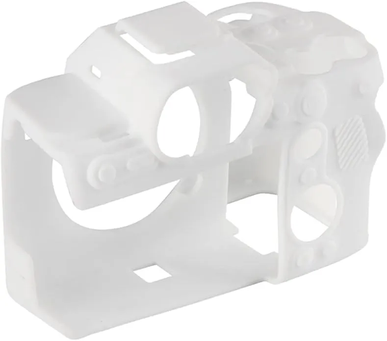 Camera Case for Sony A74 A7M4 A7IV- Protective Silicone DSLR Skin Cover, Detachable Cage, Shockproof, Dustproof (White)