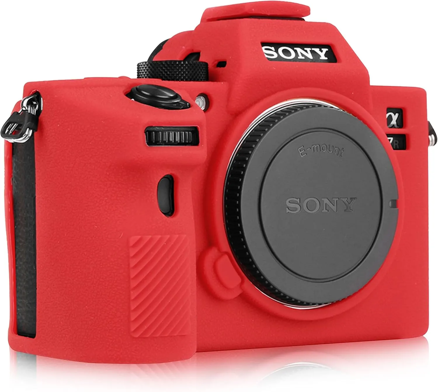 Camera Case for Sony A7III A7RIII Sony ILCE-7RIII A73 A7R3- Protective Silicone DSLR Skin Cover, Detachable Cage, Shockproof, Dustproof (Red)
