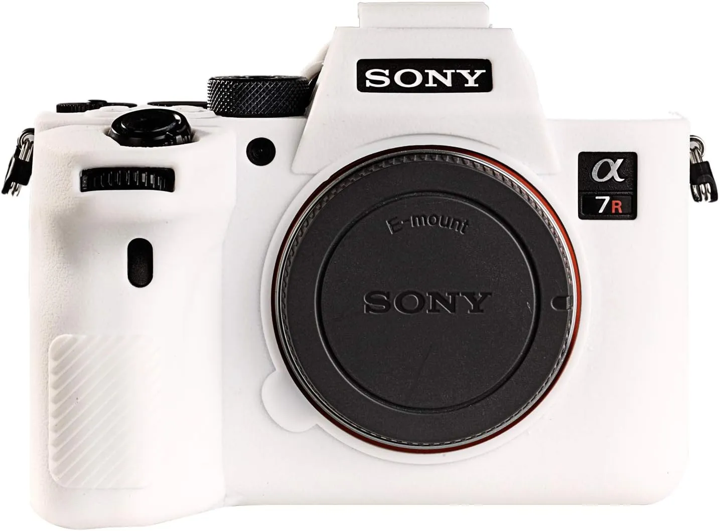 Camera Case for Sony A7RIV A7R4 - Protective Silicone DSLR Skin Cover, Detachable Cage, Shockproof, Dustproof (White)