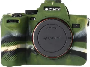 Camera Case for Sony A7RV A7R5- Protective Silicone DSLR Skin Cover, Detachable Cage, Shockproof, Dustproof (Army Green)