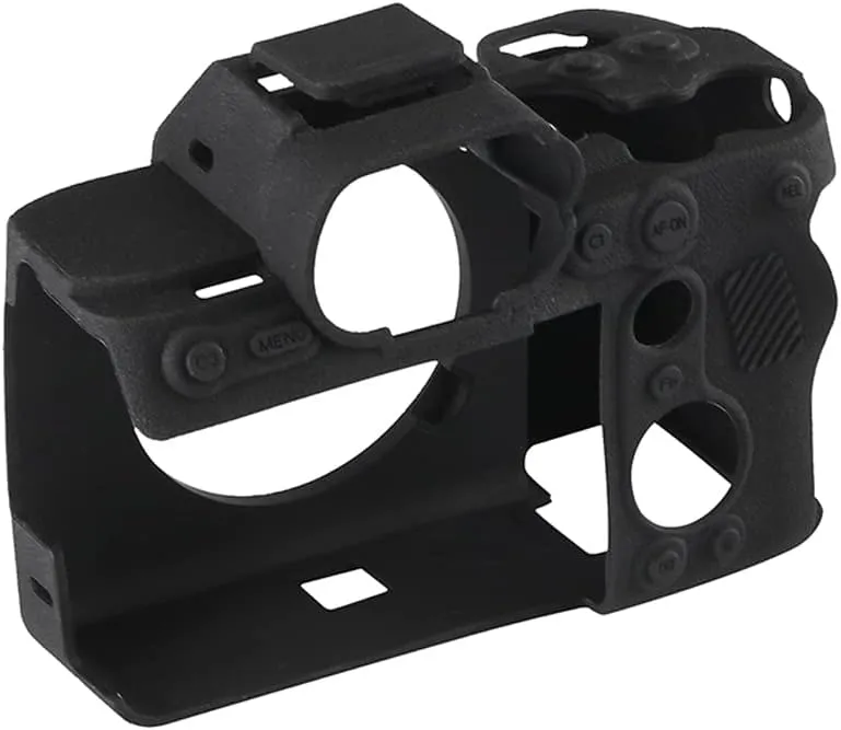 Camera Case for Sony A7RV A7R5- Protective Silicone DSLR Skin Cover, Detachable Cage, Shockproof, Dustproof (Black)