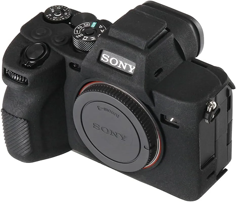Camera Case for Sony A7RV A7R5- Protective Silicone DSLR Skin Cover, Detachable Cage, Shockproof, Dustproof (Black)