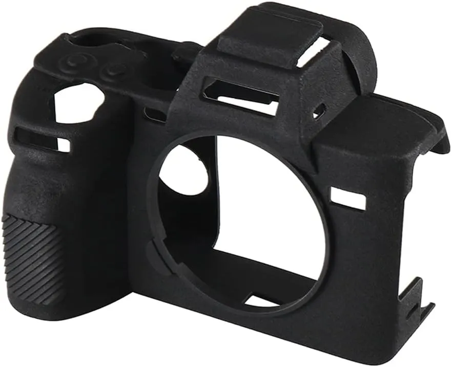 Camera Case for Sony A7RV A7R5- Protective Silicone DSLR Skin Cover, Detachable Cage, Shockproof, Dustproof (Black)