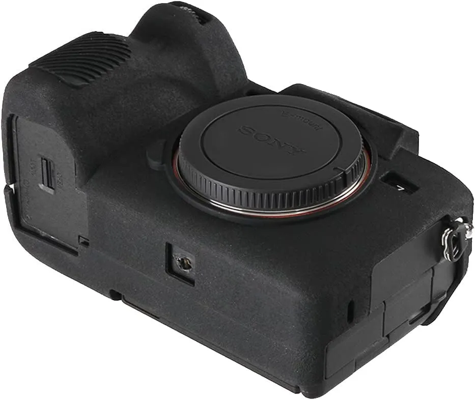 Camera Case for Sony A7RV A7R5- Protective Silicone DSLR Skin Cover, Detachable Cage, Shockproof, Dustproof (Black)