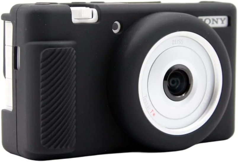 Camera Case for Sony ZV-1 / ZV-1F / ZV-1M2 - Protective Silicone DSLR Skin Cover, Detachable Cage, Shockproof, Dustproof (Black)