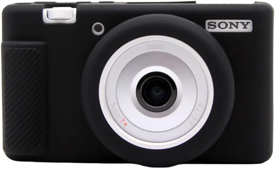 Camera Case for Sony ZV-1 / ZV-1F / ZV-1M2 - Protective Silicone DSLR Skin Cover, Detachable Cage, Shockproof, Dustproof (Black)