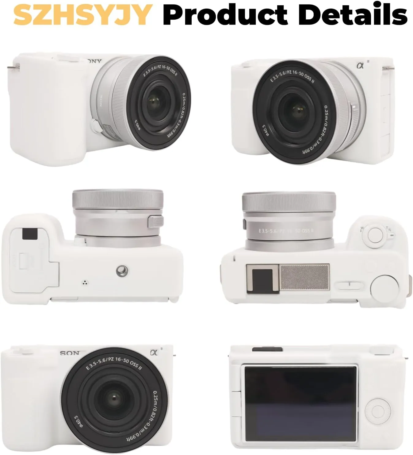 Camera Case for Sony ZV-E10 II/ZV-E10M2 Digital Camera,ZV-E10 II Soft Silicone Protective Bag,Anti-Scratch Slim Fit Soft Sleeve with ZV-E10 II Screen Protector and Strap Wrist. (White)