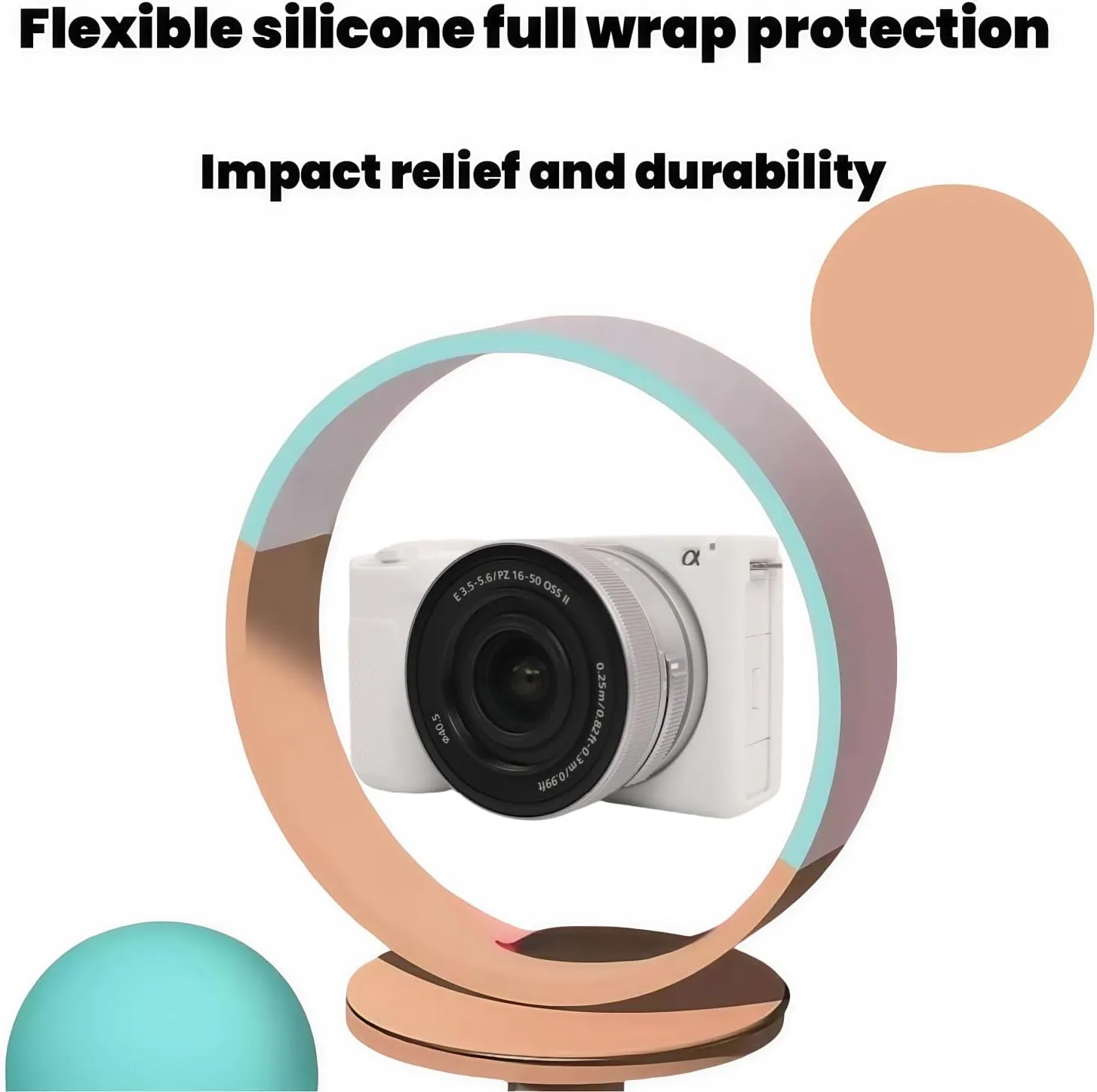 Camera Case for Sony ZV-E10 II/ZV-E10M2 Digital Camera,ZV-E10 II Soft Silicone Protective Bag,Anti-Scratch Slim Fit Soft Sleeve with ZV-E10 II Screen Protector and Strap Wrist. (White)