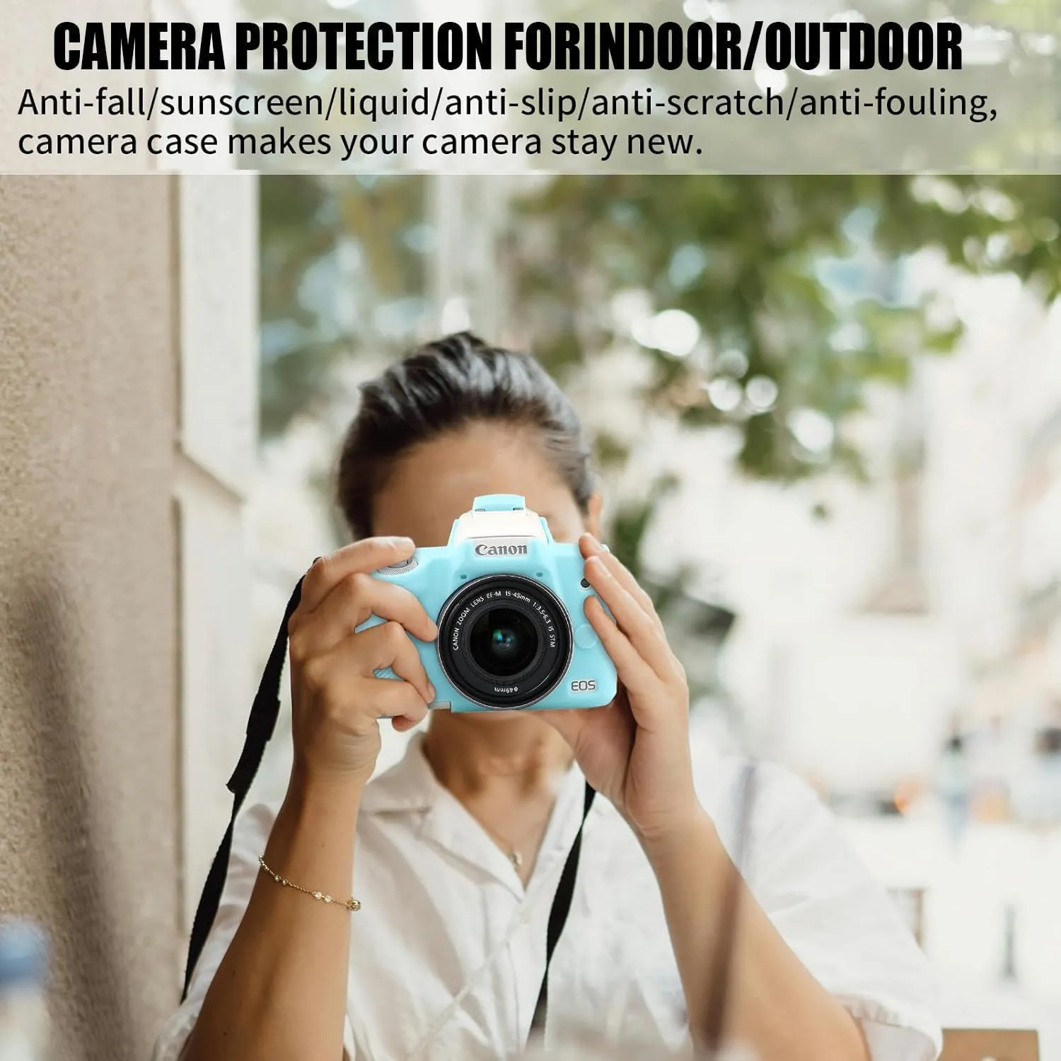 Camera case is Compatible with Canon EOS M50/M50 Mark II Digital Camera, Scratch-Resistant Soft Silicone case, Body Skin Protection Cover (Blue)