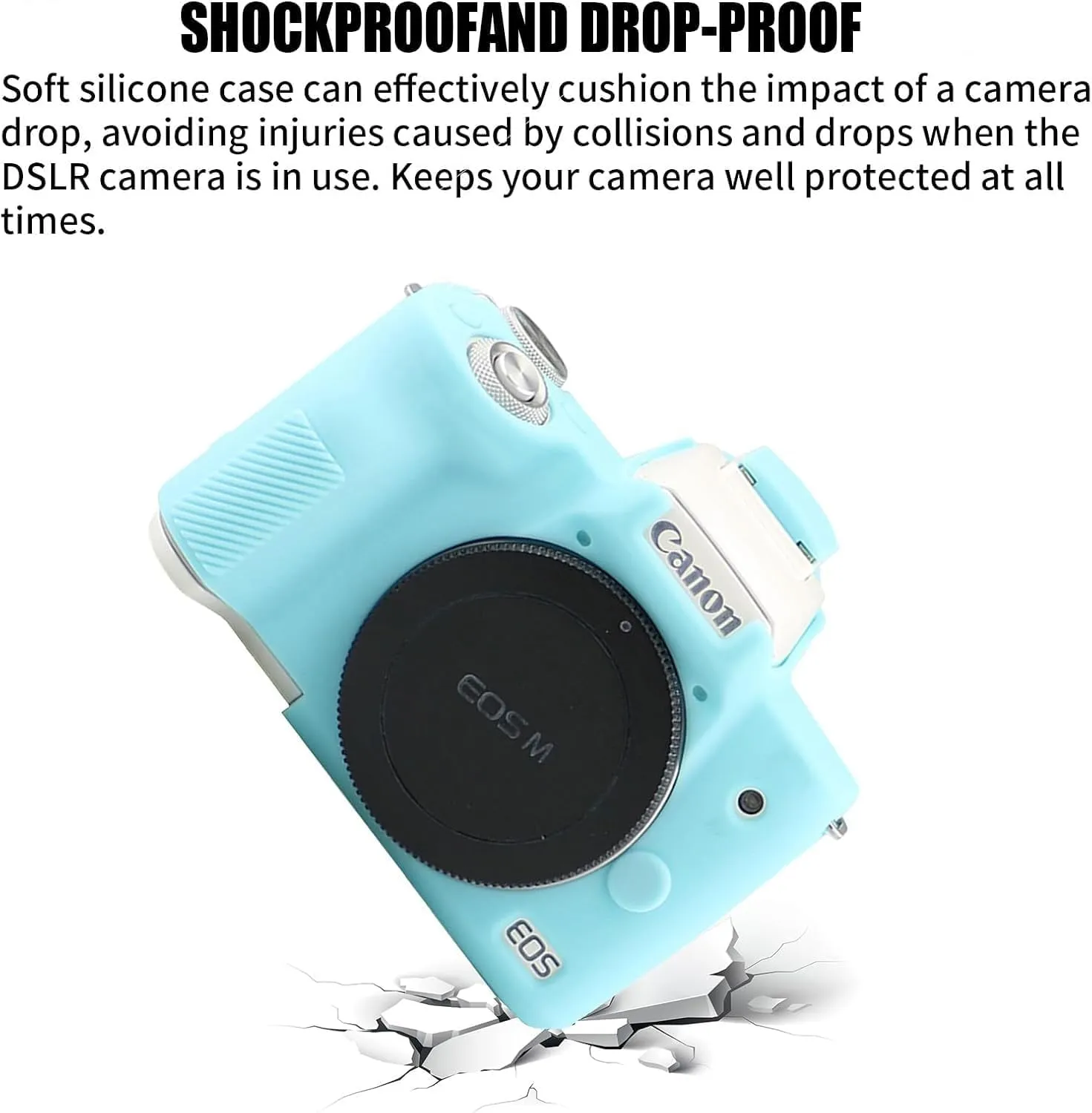 Camera case is Compatible with Canon EOS M50/M50 Mark II Digital Camera, Scratch-Resistant Soft Silicone case, Body Skin Protection Cover (Blue)