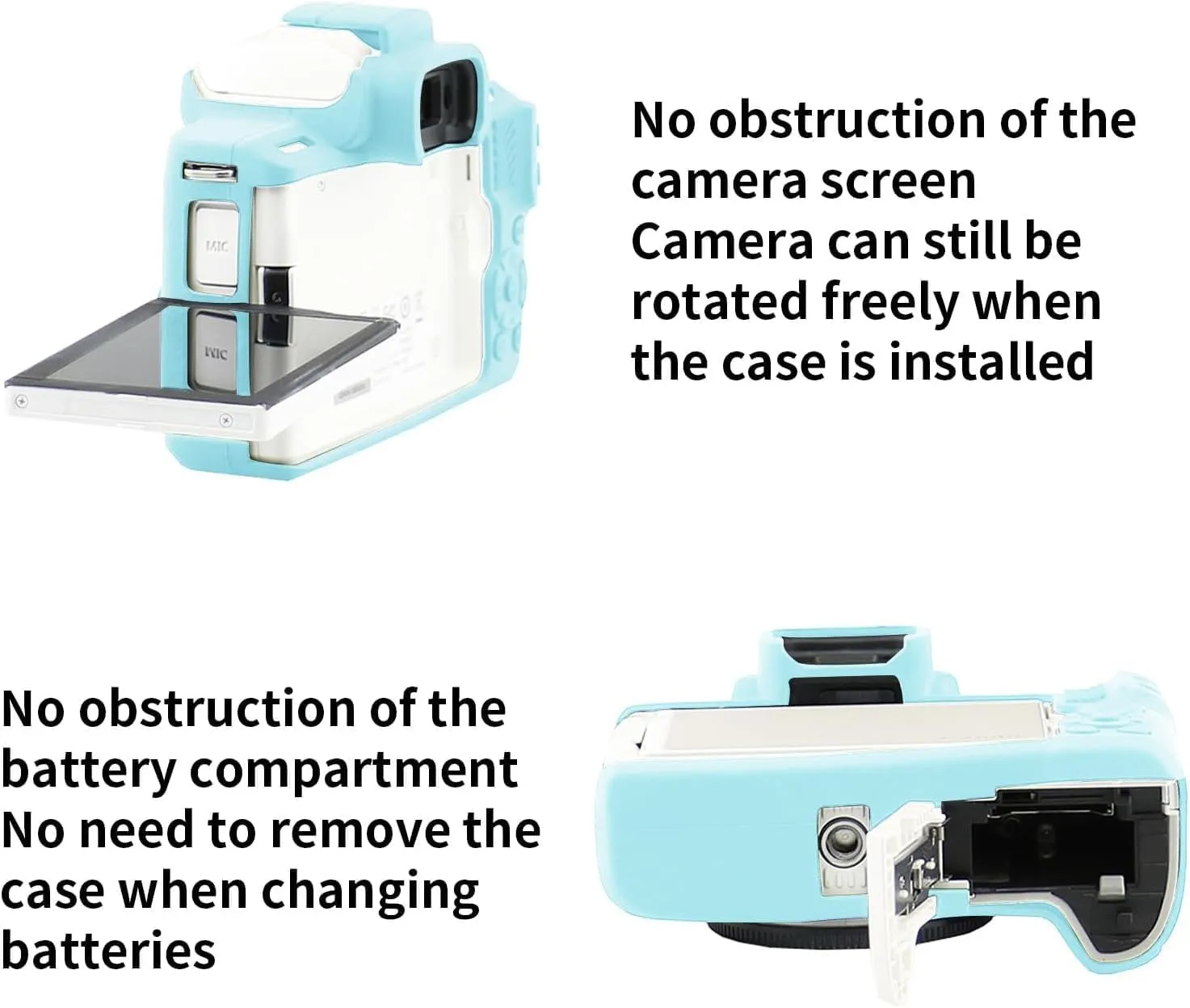 Camera case is Compatible with Canon EOS M50/M50 Mark II Digital Camera, Scratch-Resistant Soft Silicone case, Body Skin Protection Cover (Blue)