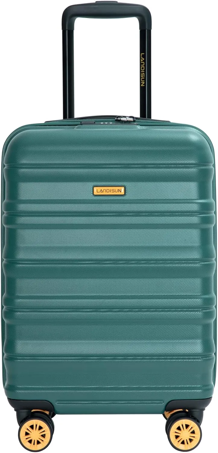 Carry On Luggage 18.5 Inch with TSA Combination Lock and 360 Spinner Wheels, Dark Green
