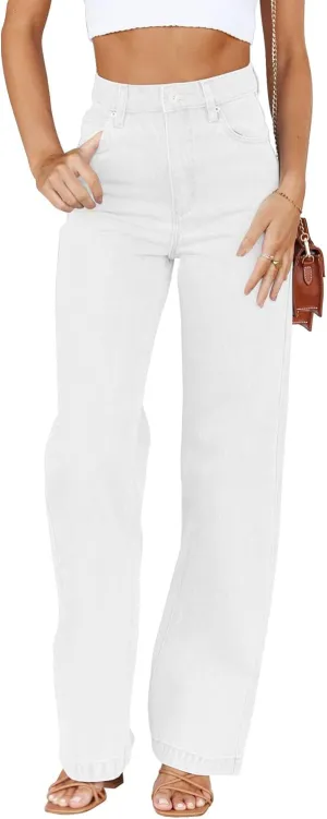 Cicy Bell Women's High Waisted Jeans Boyfriend Baggy Straight Leg Casual Denim Pants with Pockets