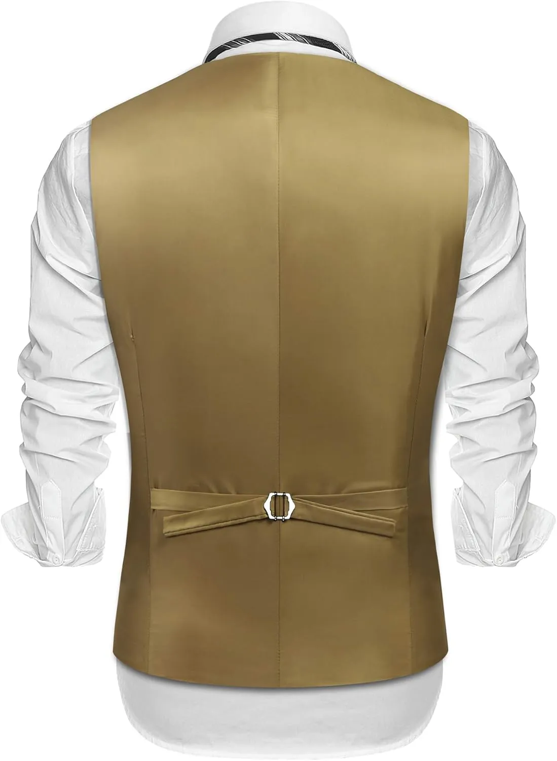 COOFANDY Men's Suede Leather Vest Layered Style Dress Vest Waistcoat