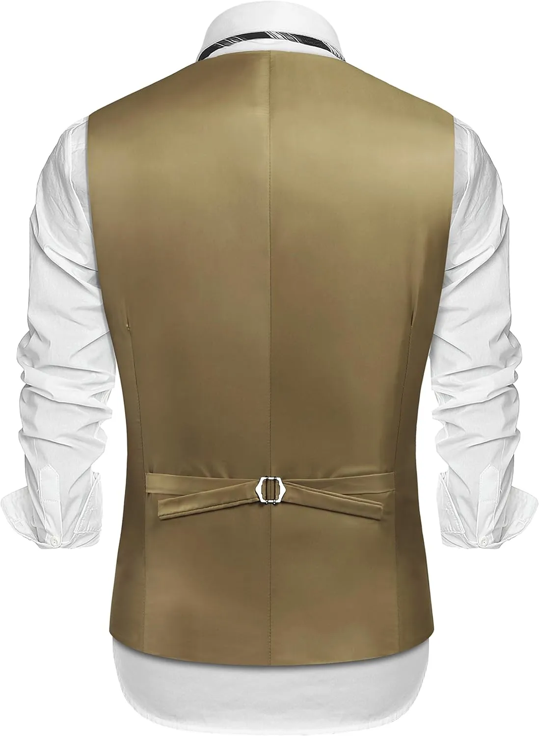 COOFANDY Men's Suede Leather Vest Layered Style Dress Vest Waistcoat