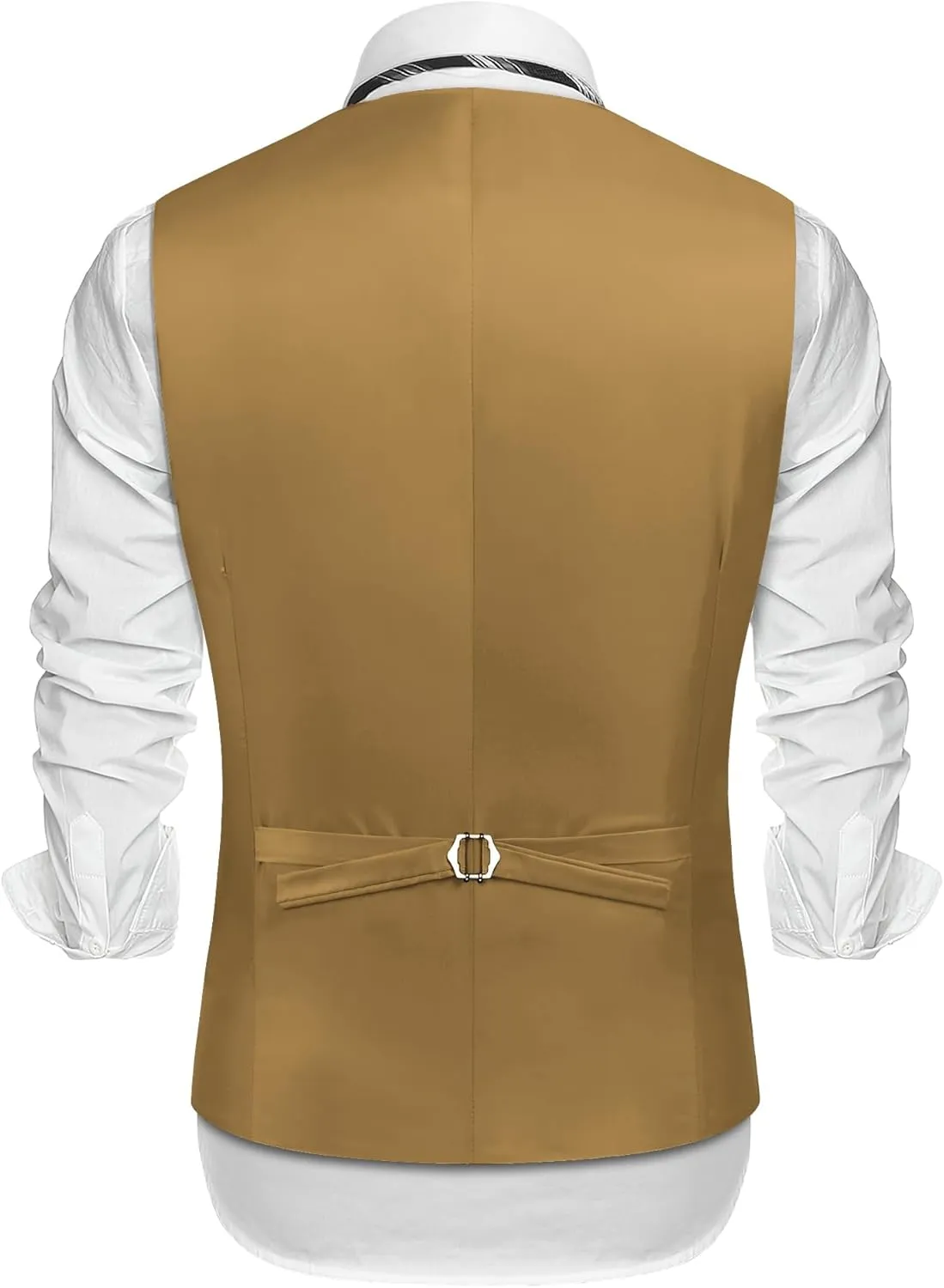 COOFANDY Men's Suede Leather Vest Layered Style Dress Vest Waistcoat
