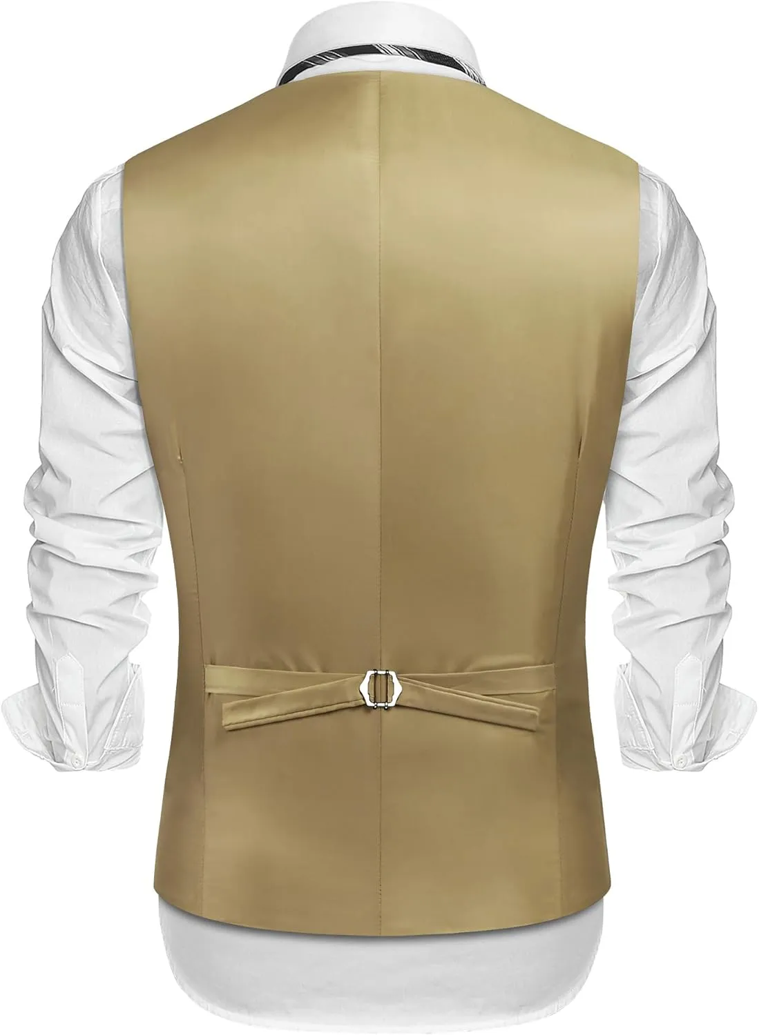 COOFANDY Men's Suede Leather Vest Layered Style Dress Vest Waistcoat