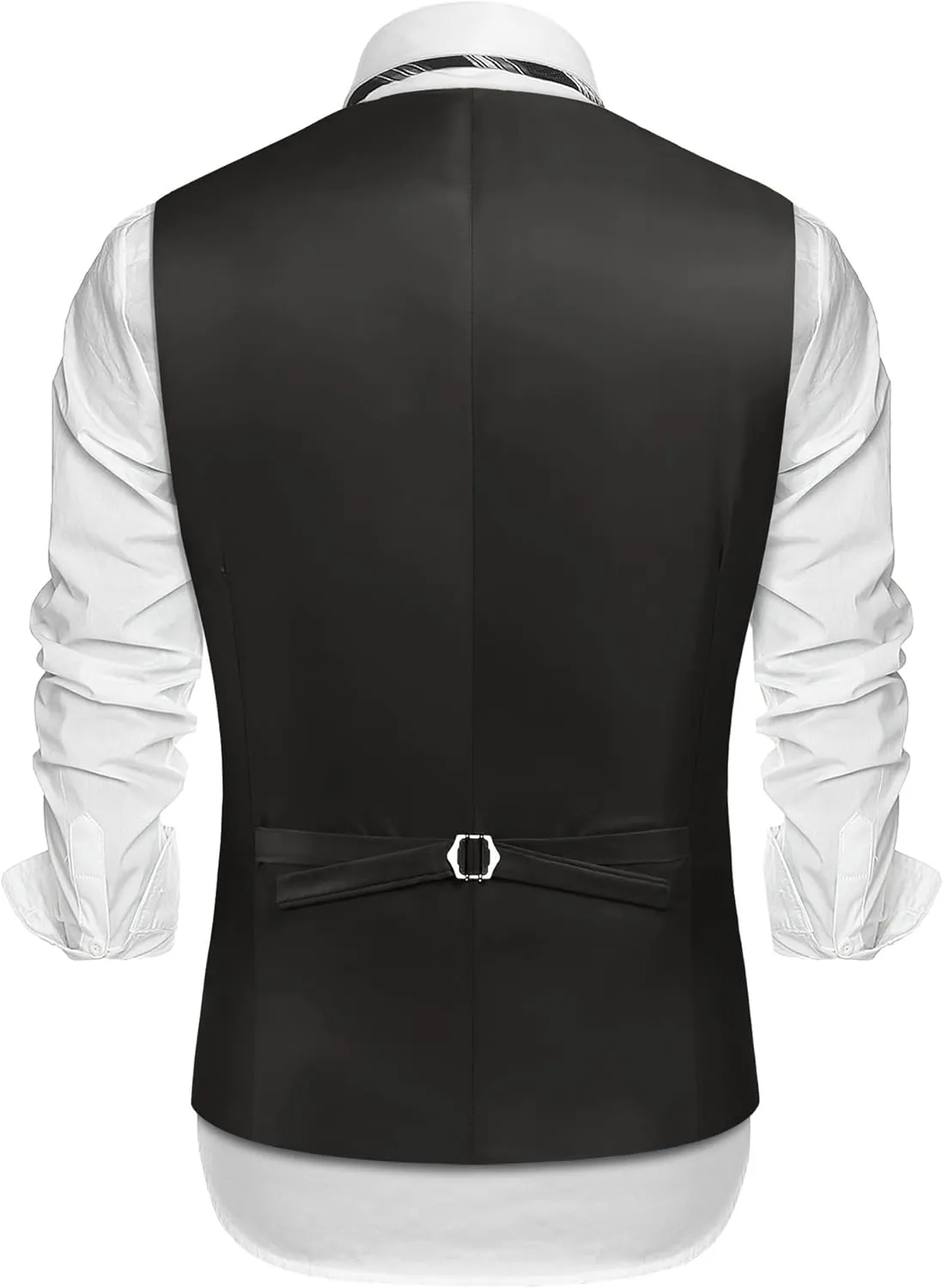COOFANDY Men's Suede Leather Vest Layered Style Dress Vest Waistcoat