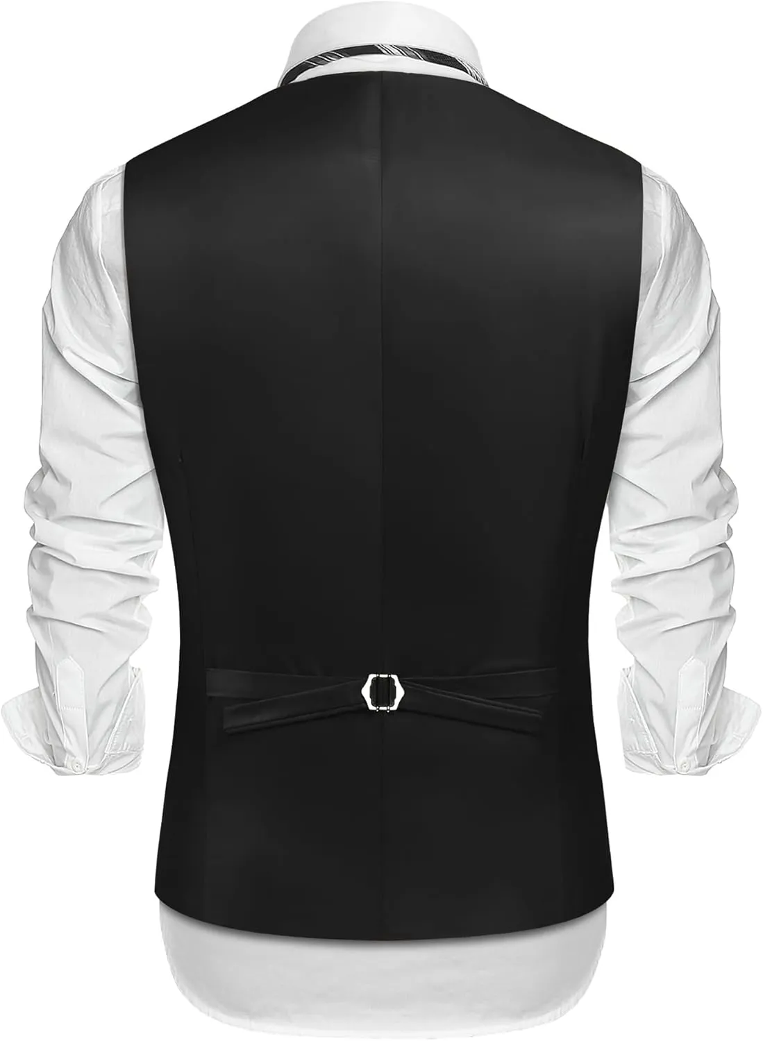 COOFANDY Men's Suede Leather Vest Layered Style Dress Vest Waistcoat