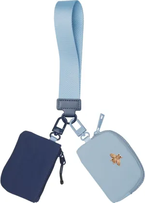 COOLANS Mini Wristlet Wallets Dual Pouch,Around Wristlet Handbag Wallet for Women Zip Cards Holder,Wristlet Bracelet Purse
