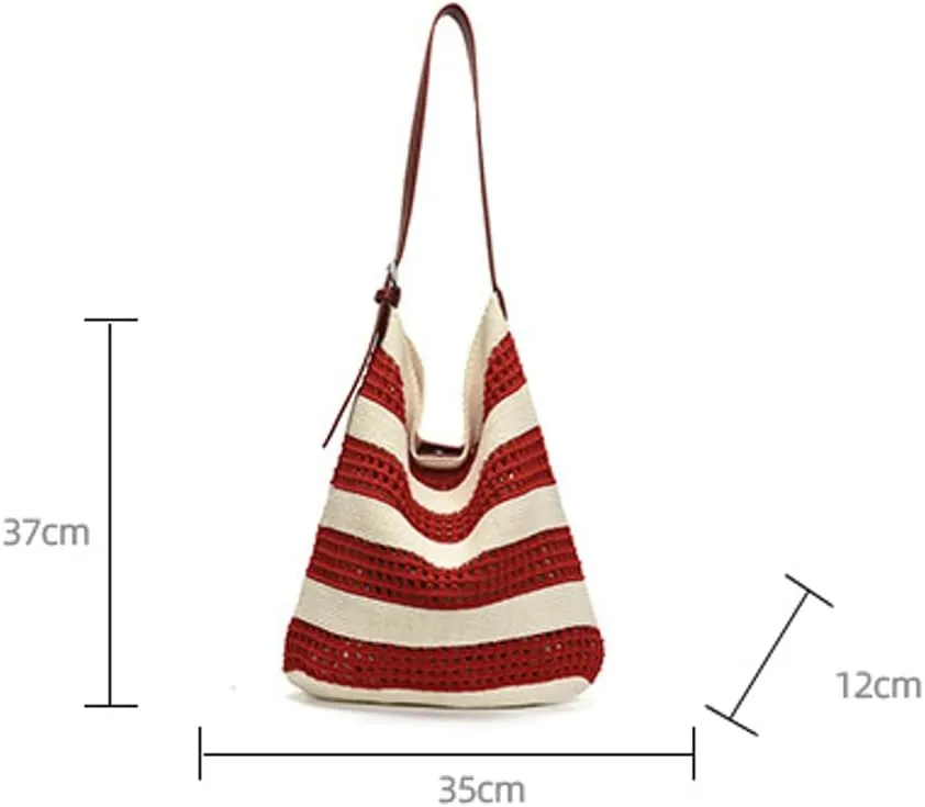 Crochet Tote Bag for Women large Shoulder Shopping Bag Beach Mesh Knitted Hollow Hobo Handbag Cute Sling Purse 2025