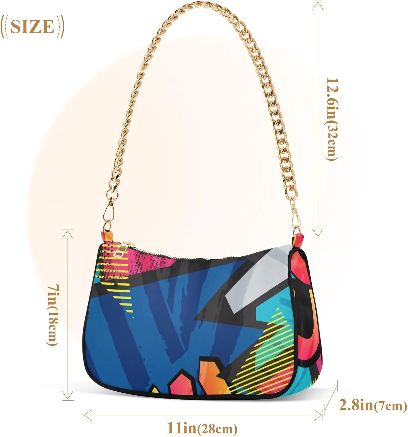 Crossbody Handbag with Chain Strap Combining Hobo Style with Large Capacity