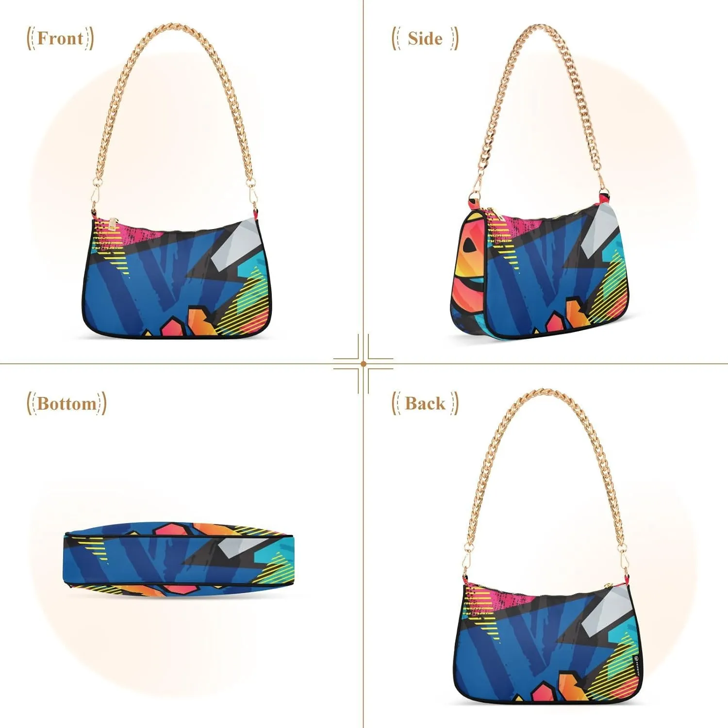 Crossbody Handbag with Chain Strap Combining Hobo Style with Large Capacity
