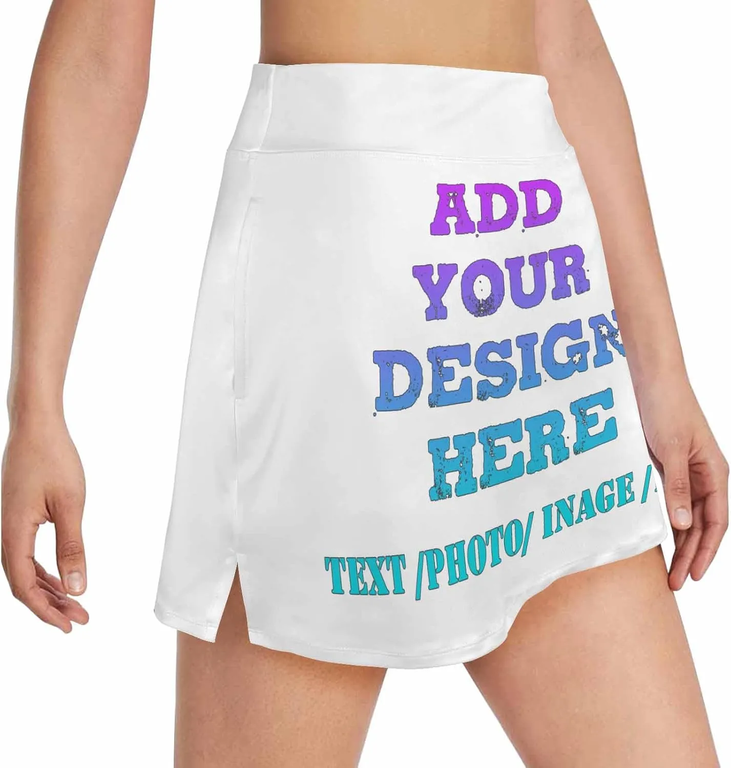 Custom Women's Athletic Skorts with Face Elastic Golf Skirts with Pocket Skort for Sports RunningTraining Workout
