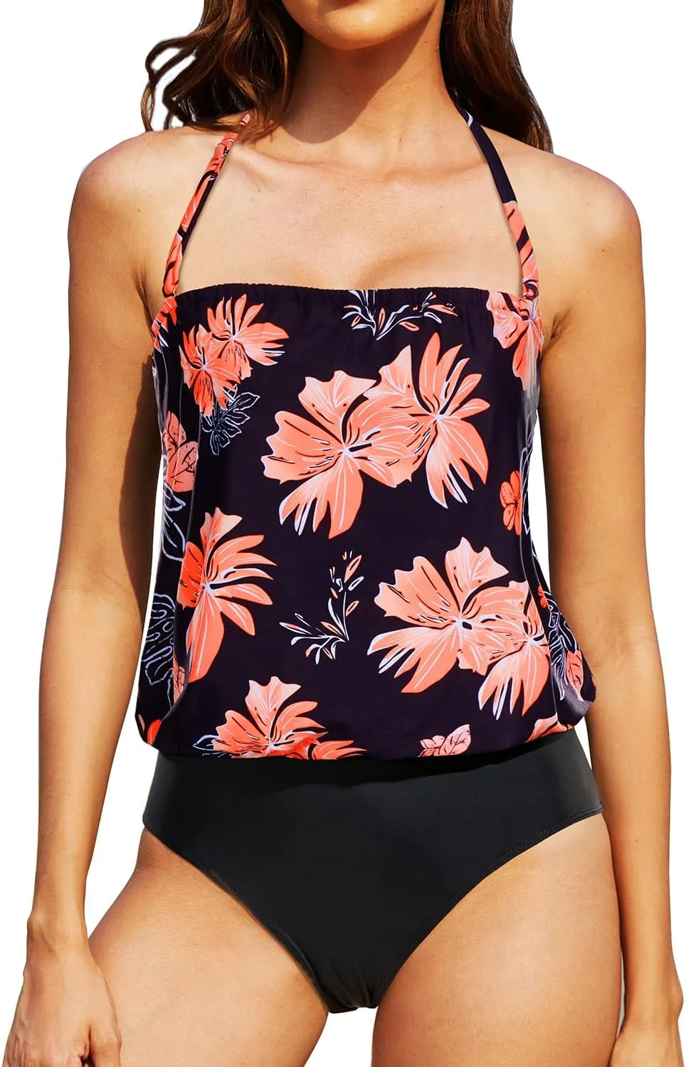 Daci Womens Front Cross One Piece Swimsuits Keyhole Tummy Control Ruched Bathing Suits Swimwear