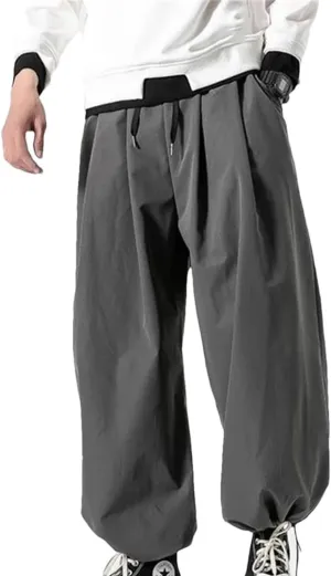 Dcvmvmn Men Casual Pants Mens Fashion Trousers Male Oversize Harem Pants Gray