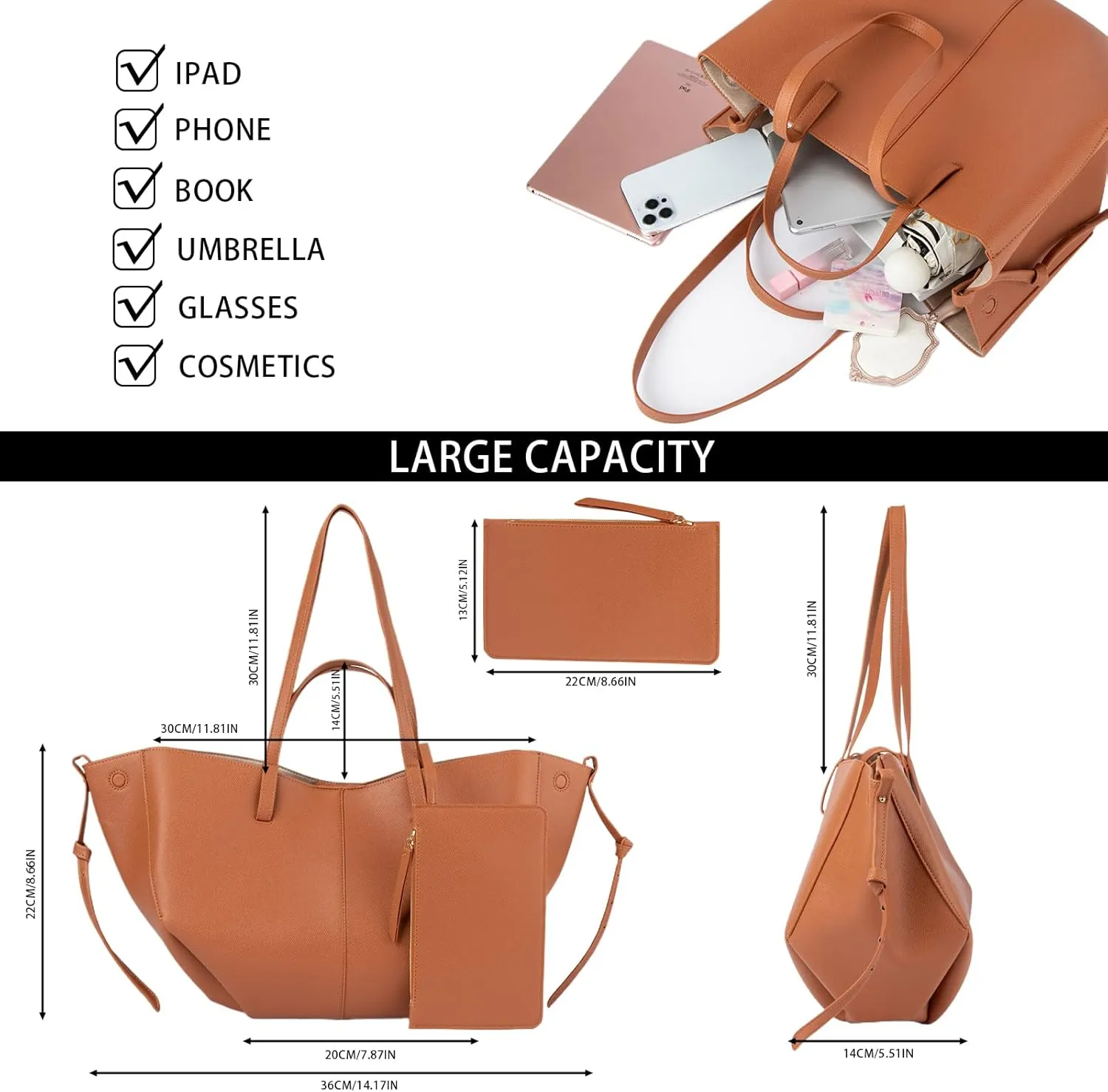 Dumpling Bags for Women, Large Trendy Leather Shoulder Bag Top Handle Purses Hobo Tote Handbag