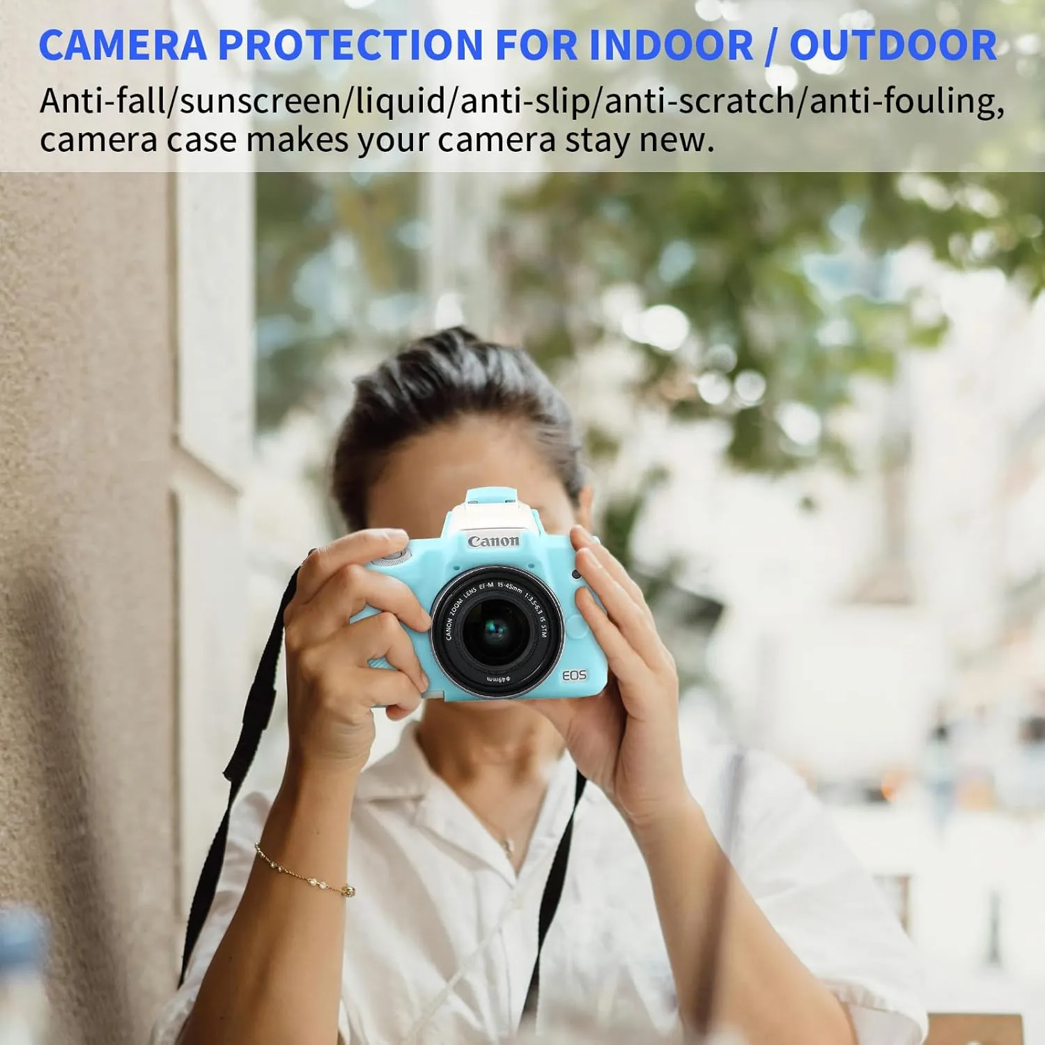 Easy Hood Camera Case for Canon EOS M50/M50 Mark II Digital Camera, Anti-Scratch Soft Silicone Case Cover Housing Protective Cover Protector Camera Body Skin Case (Blue)
