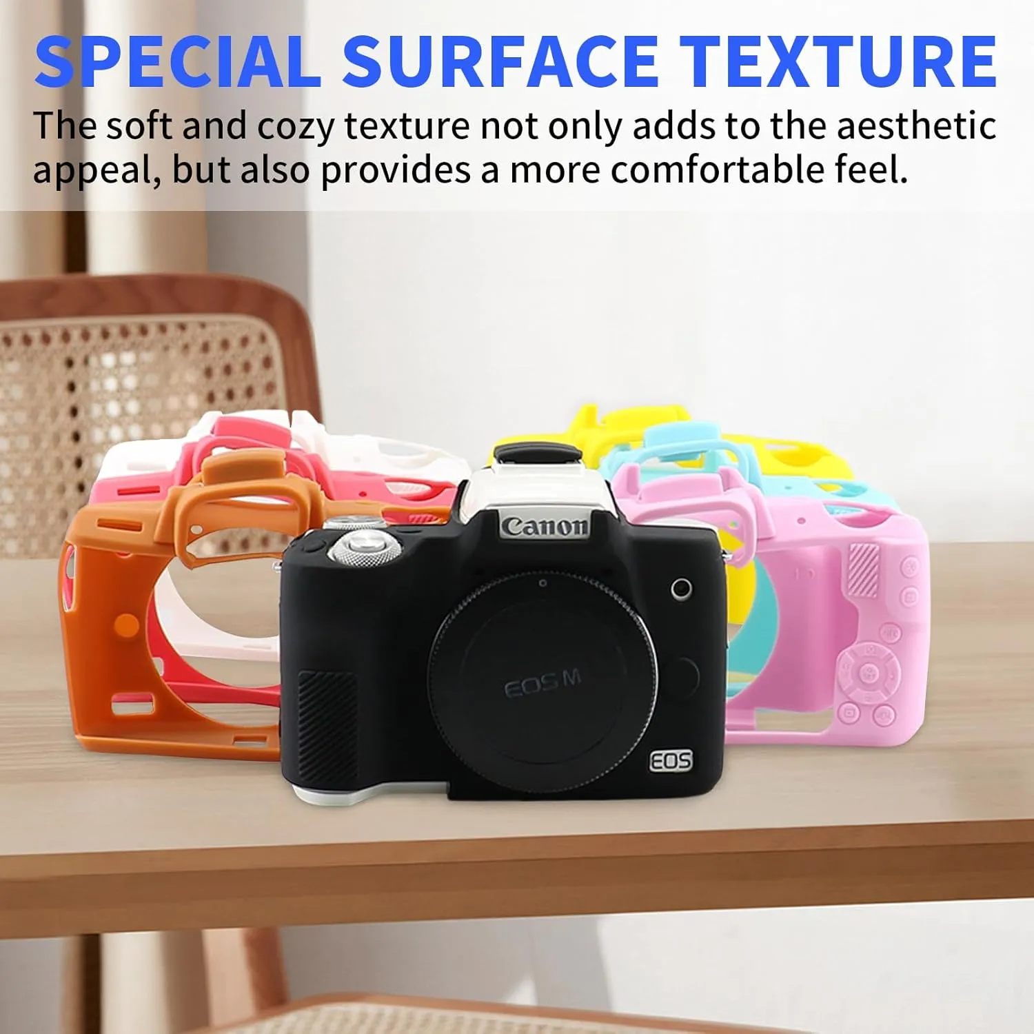 Easy Hood Camera Case for Canon EOS M50/M50 Mark II Digital Camera, Anti-Scratch Soft Silicone Case Cover Housing Protective Cover Protector Camera Body Skin Case (Blue)