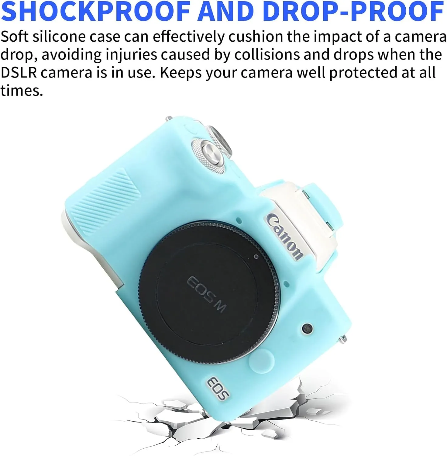 Easy Hood Camera Case for Canon EOS M50/M50 Mark II Digital Camera, Anti-Scratch Soft Silicone Case Cover Housing Protective Cover Protector Camera Body Skin Case (Blue)