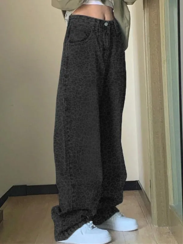 EMMIOL Wide Leg Jeans for Women - Low Waist Baggy Loose Boyfriends Denim Pants - Y2K 90S Style