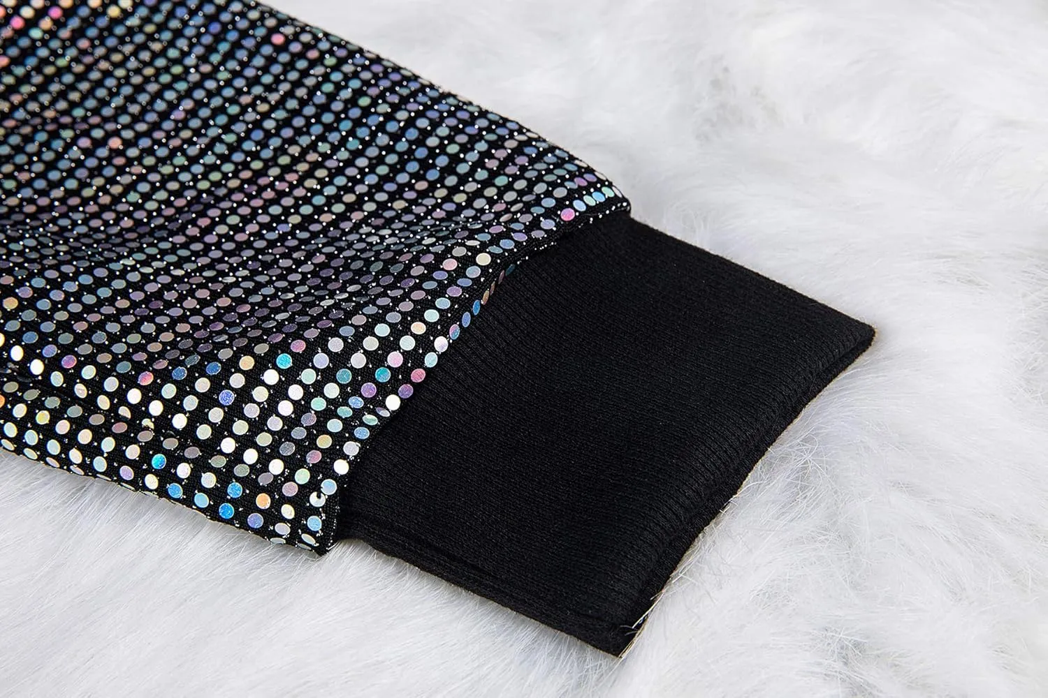 EOSIEDUR Womens 2 Piece Outfits & Sexy Silver Glitter Sequins & Metallic Shiny Top and Pants Set